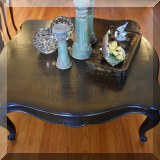 F22. Henredon parquet top coffee table. 17.5”h x 44”w x 44”d 